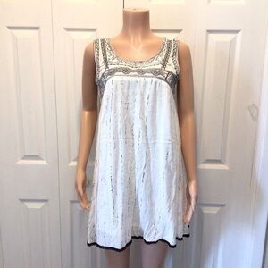 Angie Womens Beaded Sleeveless Tribal Print Mini Dress Size Medium